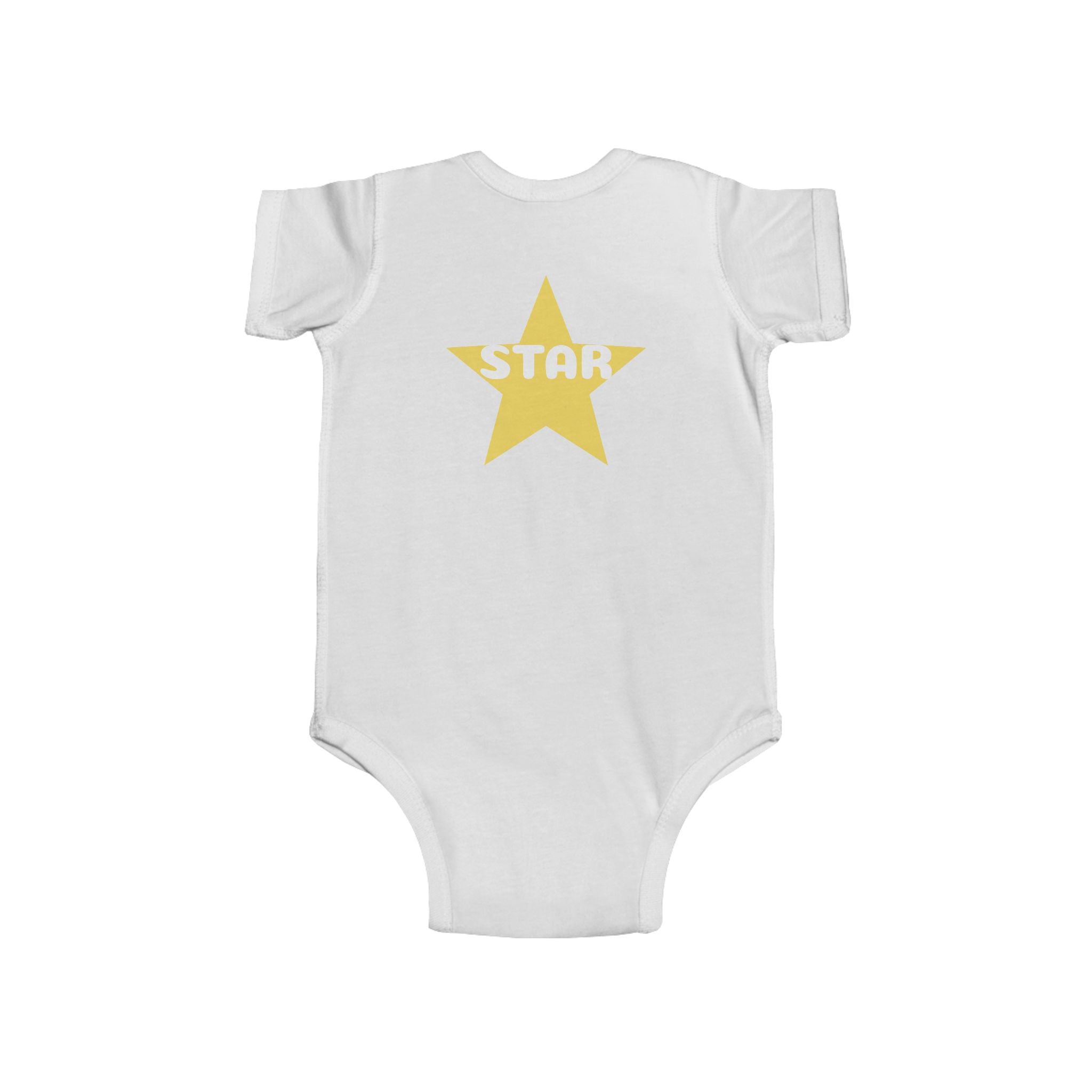 Personalized Baby Bodysuit with Portrait & Printed Nickname on the Back — Cute Newborn Onesie